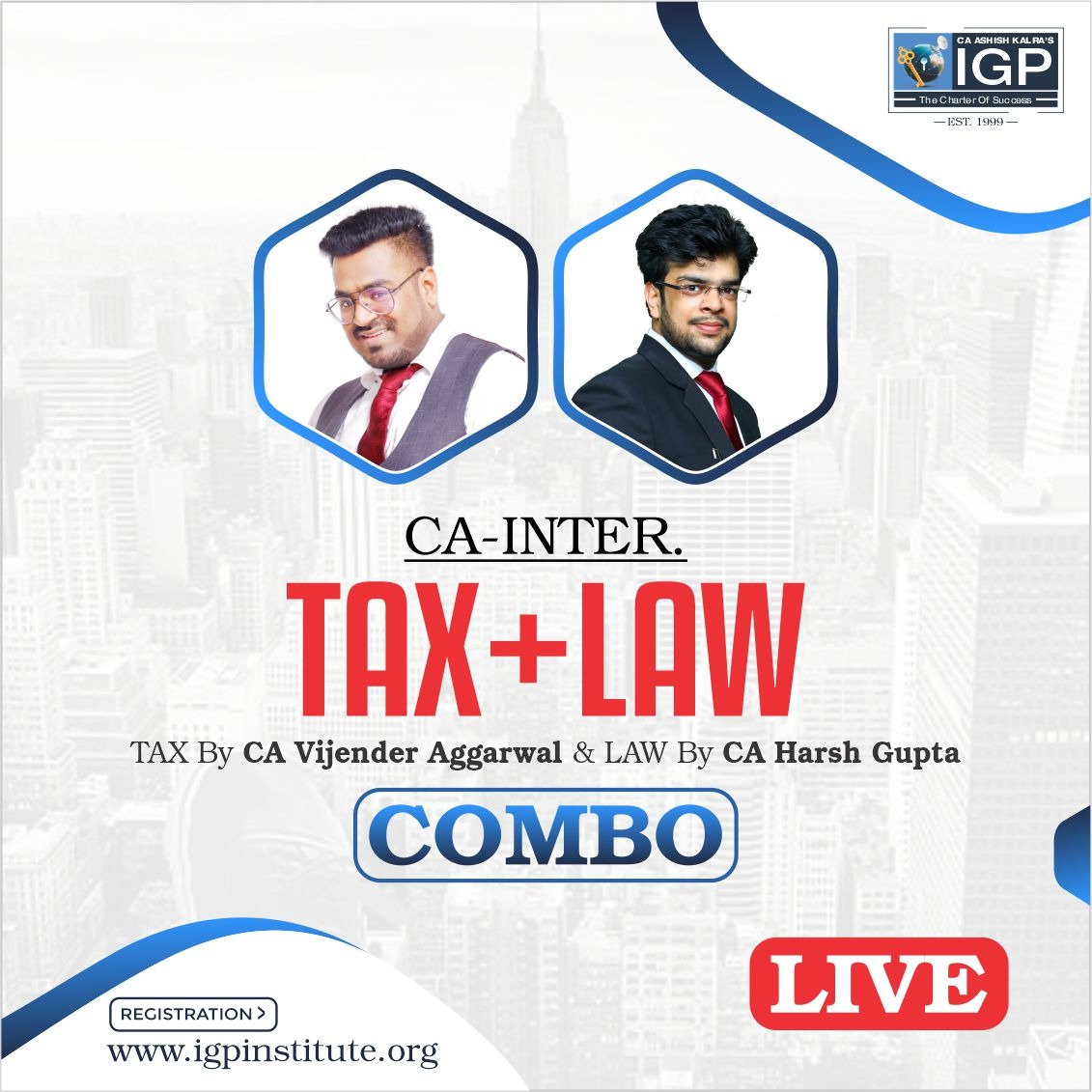 CA Inter Tax & Law Face to Face/Live Combo